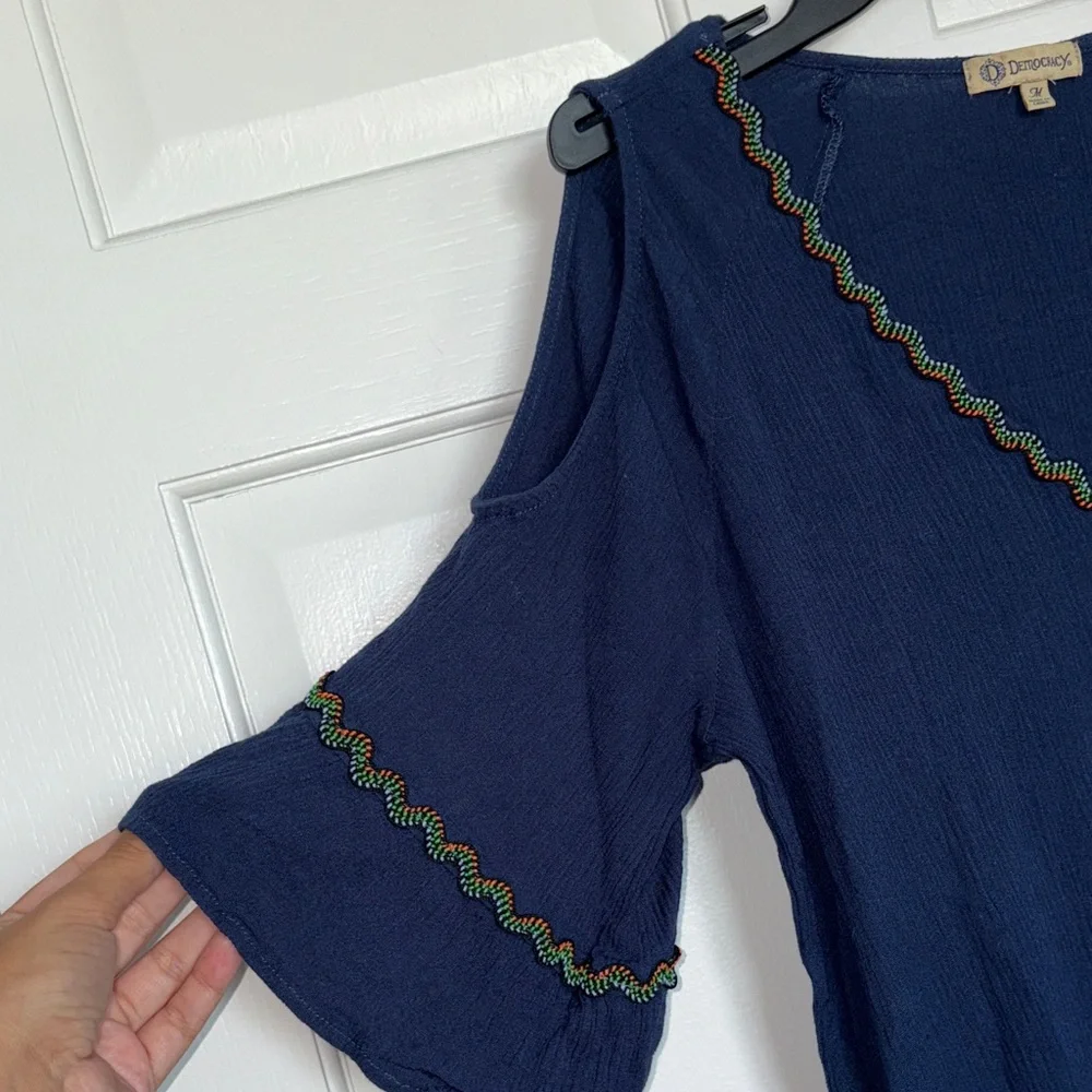 Democracy Deep Blue Tunic with Tassel Accents - Picture 3 of 4